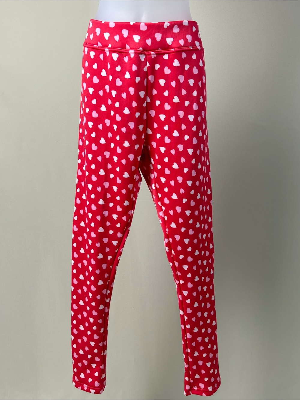 Serra Red Leggings with White Heart Print